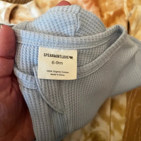 Spearmint love tie dye and blue waffle organic cotton sleeper NWOT! - Picture 8 of 8